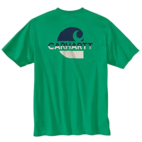 Carhartt 105710 Men's Loose Fit Heavyweight Short-Sleeve Pocket C Graphic T-Shi - 2X-Large Tall - Malachite