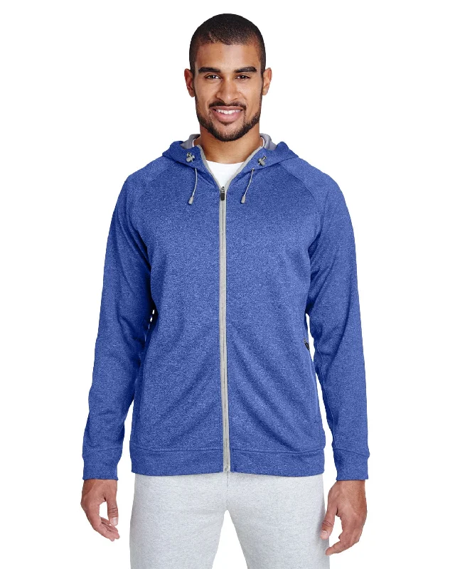 Team 365 Mens Excel Melange Performance Fleece Jacket | Sp Ry Ht/ Sp Sil