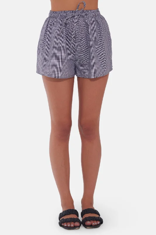 Halsey Poplin Shorts Black Gingham