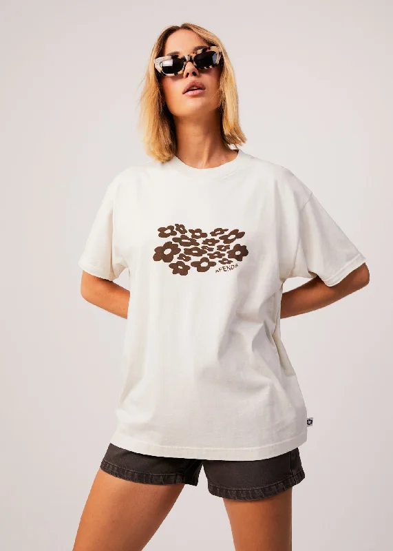 Cozy Street Style AFENDS Womens Digital Holiday - Oversized Floral T-Shirt - Off White