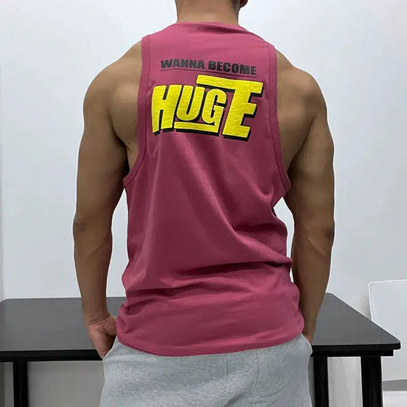 Embroidered Letters Foam Printing Sleeveless Vest