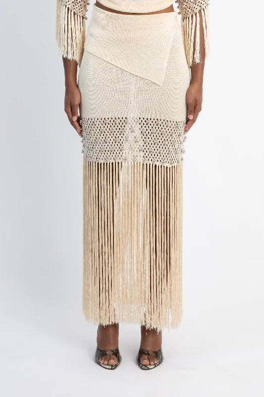 Rabanne Knit Skirt in Nude