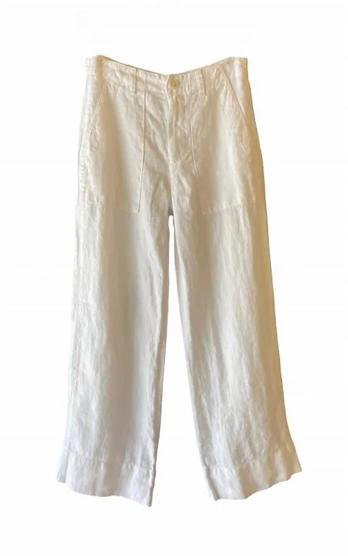 Women's Dru Heavy Linen Pant In White