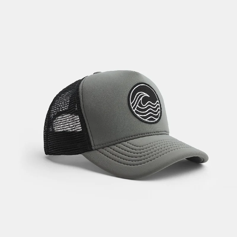 Wave Patch Scuba Trucker Hat - Grey