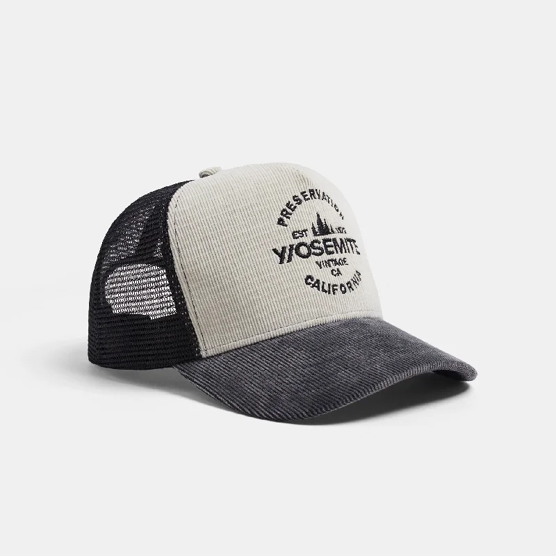 Y/OSEMITE Preservation Trucker Hat - Stone/Raccoon Grey