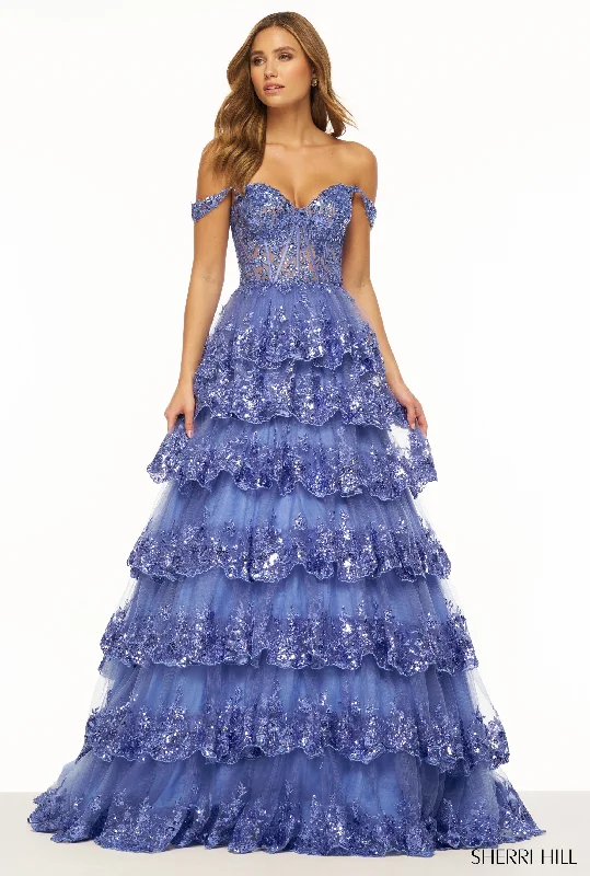 Sherri Hill 56196 Sweetheart Neckline Ball Gowns Sequin Tulle Lace Evening Gown