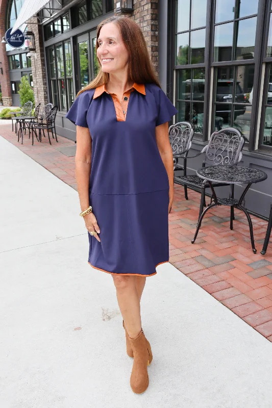 Sports And Leisure Becky Blue and Tan Dress