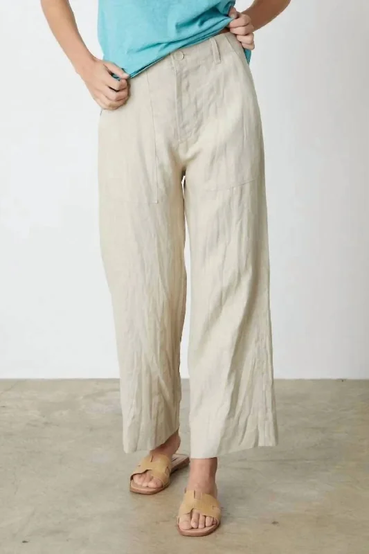 Dru Heavy Linen Pant In Bisque