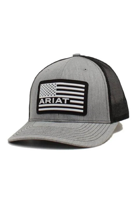 Ariat USA Flag Logo Cap for Men in Grey | A300012706-GREY