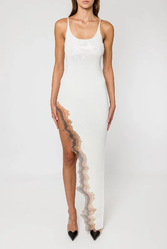 Grace Ling Flame Slit Maxi Dress