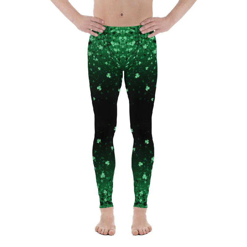 St. Patrick's Day Glitter Print Men's Leggings