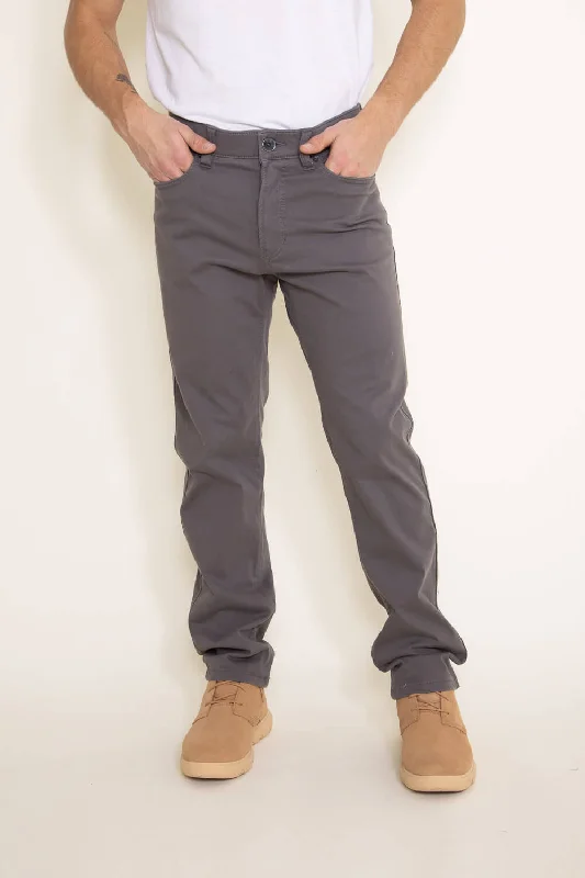 Union Five Pocket Comfort Twill Pants for Men in Grey | H3538WT-049H-GREY