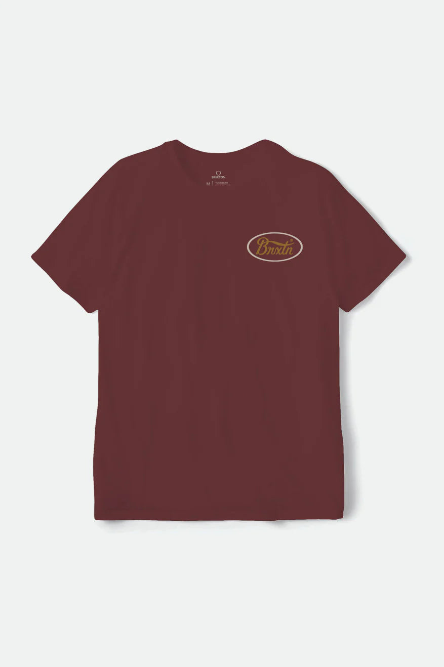 Parsons S/S Tailored Tee - Burgundy/Gold