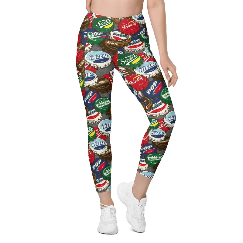 Bottle Caps Leggings With Pockets