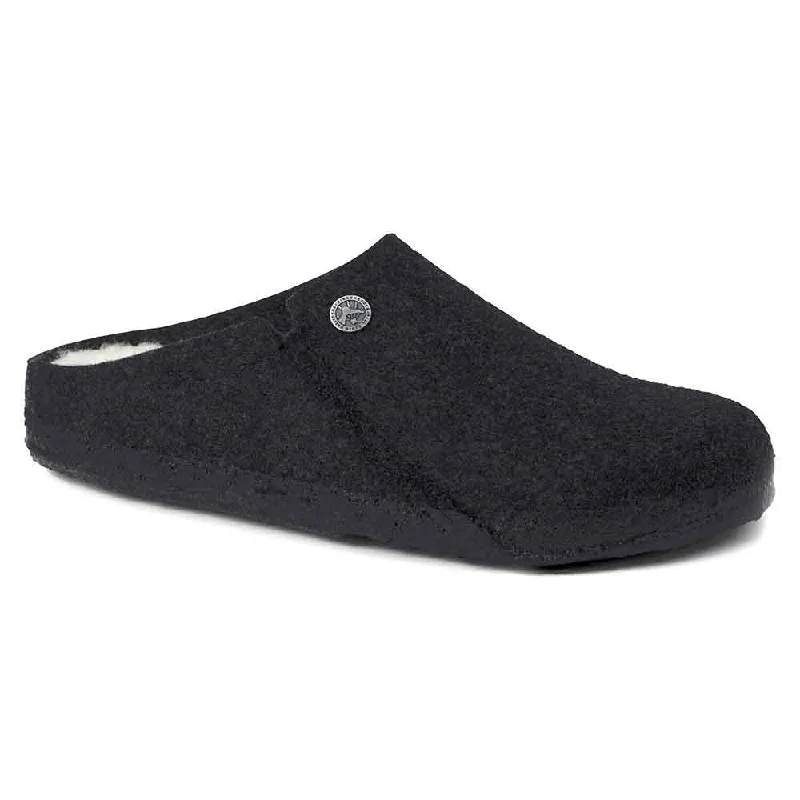 Birkenstock Zermatt Wool Felt Shearling Slippers for Men in Anthracite | 1015090