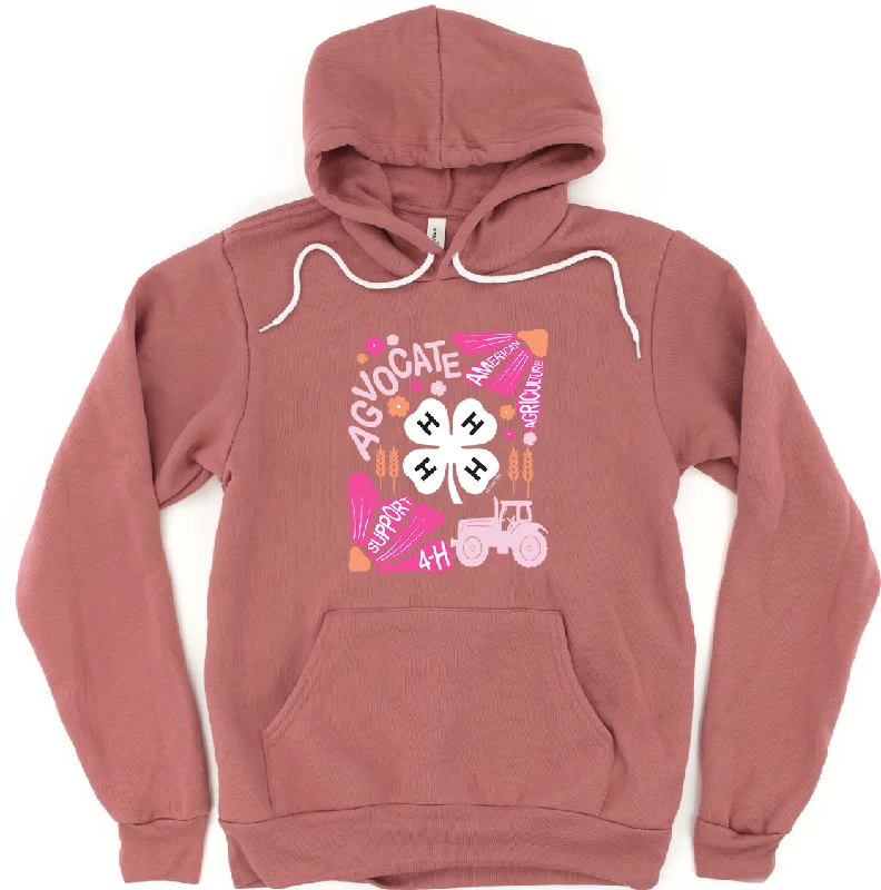 Support 4-H Floral Pink Hoodie (S-3XL) Unisex - Multiple Colors!