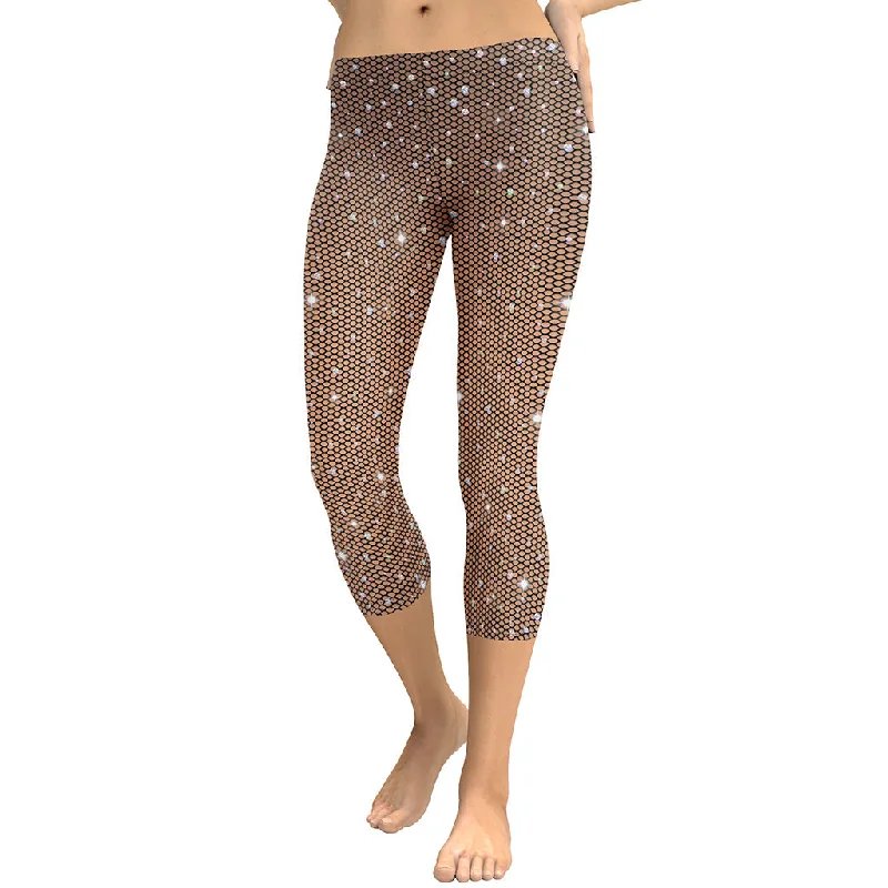 Sparkle Fishnet Print Capris