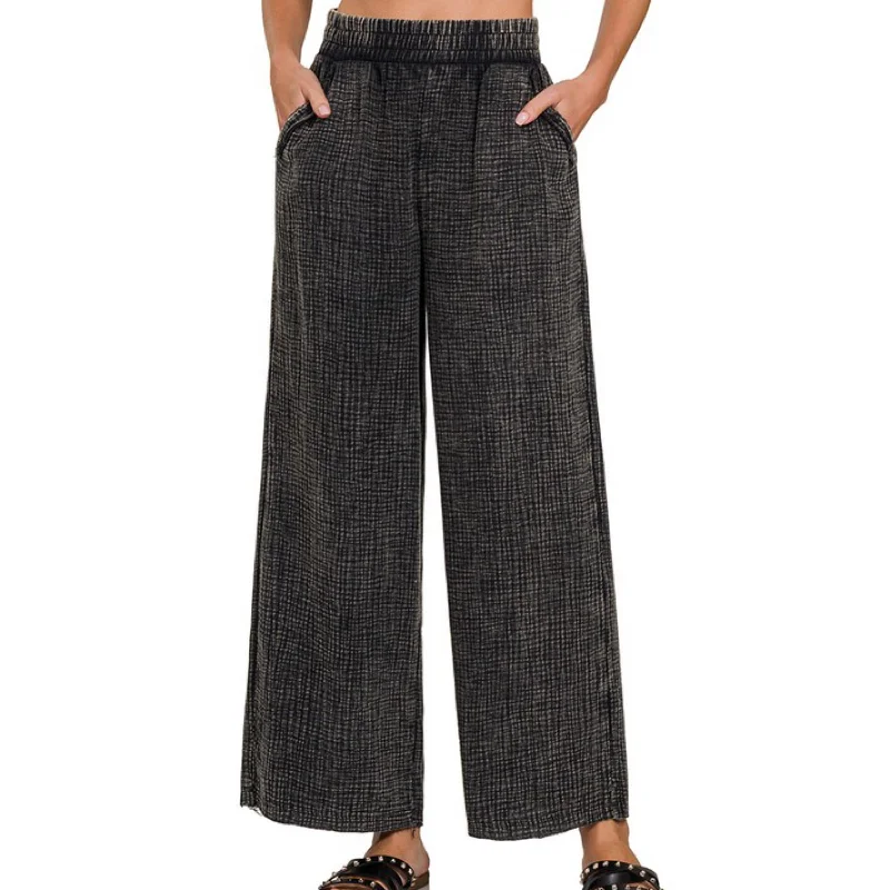 Urban Style Beach Day's Gauze Washed Pants Ash Black