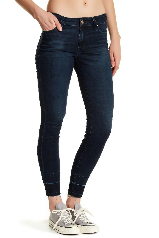 The Icon Flawless Joslyn Released Hem Skinny Jeans In Dark Blue