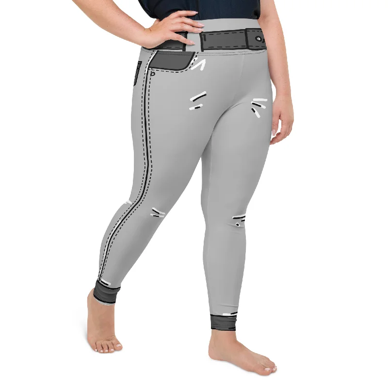 Cartoonized Monochrome Plus Size Leggings