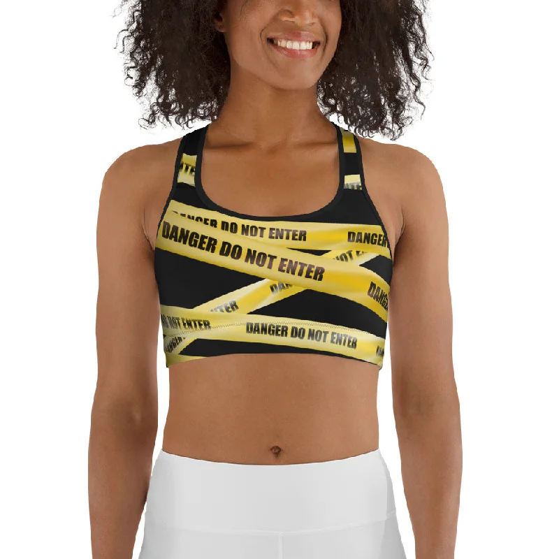 Yellow Tape Sports Bra