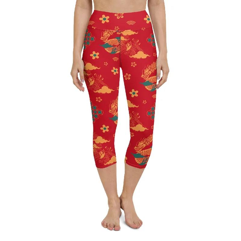 Chinese Dragon Yoga Capris