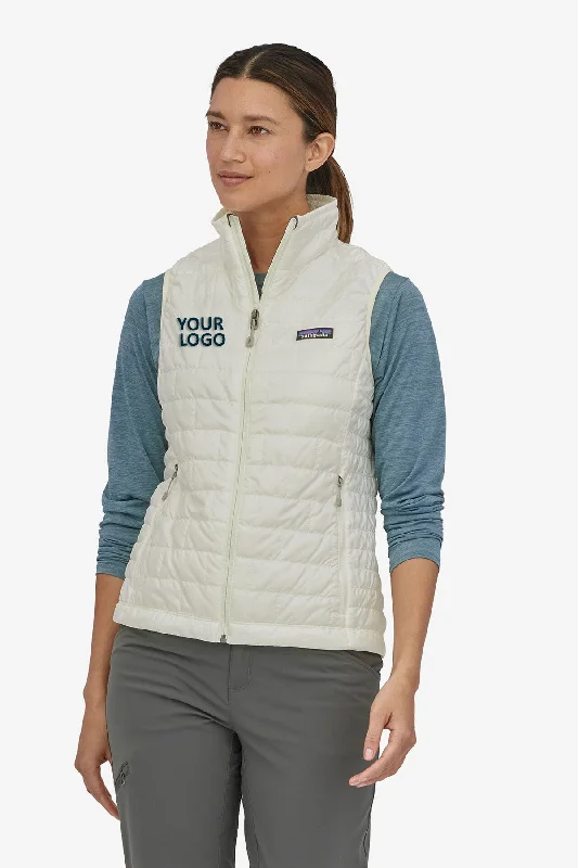 Patagonia Womens Custom Nano Puff Vests, Birch White