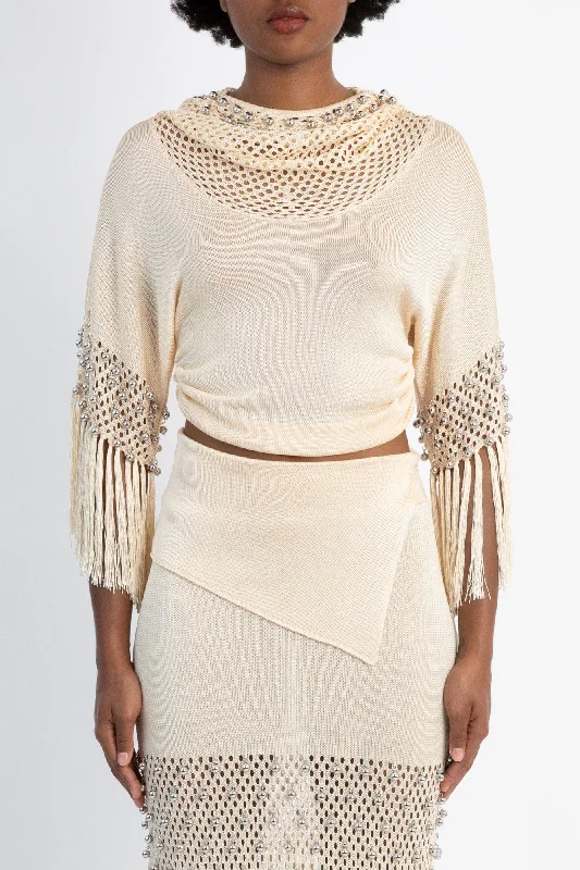 Rabanne Knit Pullover in Nude