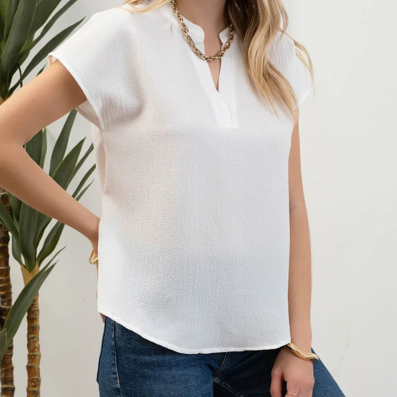 Classic Style Let’s Make Plans Lightweight Top White