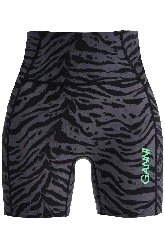 Ganni Women's Animal Print Sports Shorts