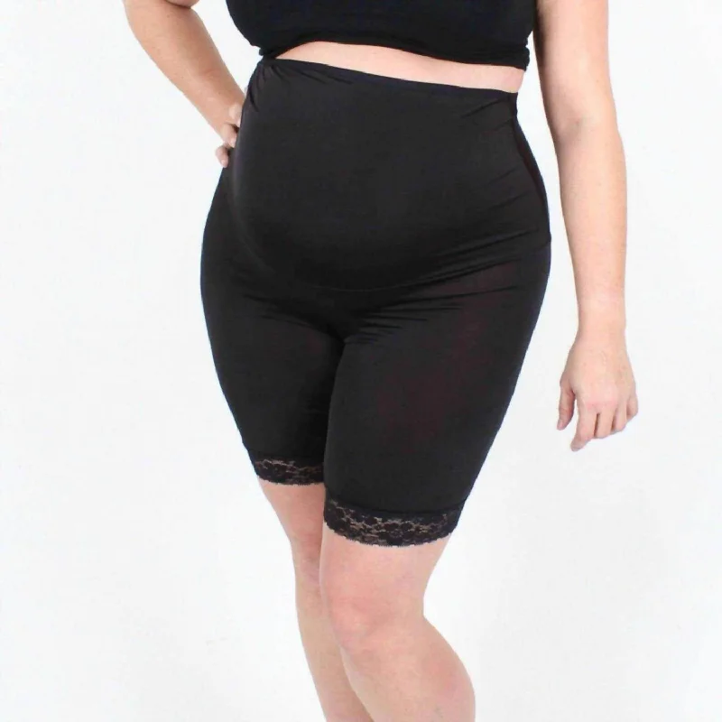 Maternity Anti Chafing Shortlette Slip Shorts 9" In Black